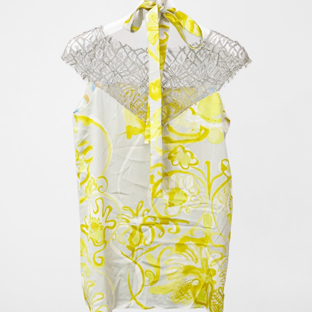 Emilio Pucci Printed Silk And Lace Top